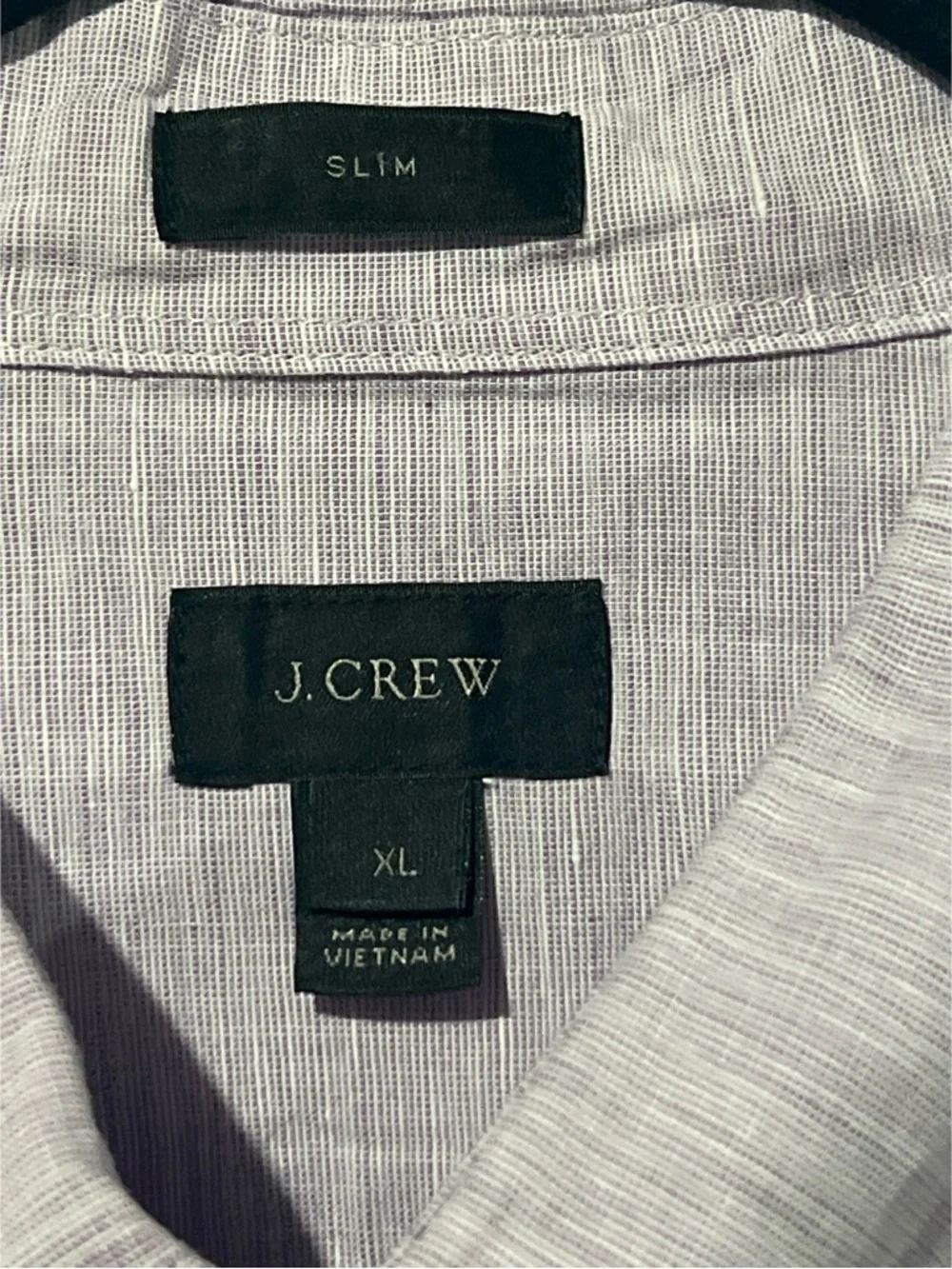 J.Crew Shirt Men’s XL Purple Lavender Linen Cotton Baird McNutt Slim Fit